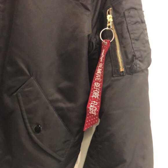Alpha Industries Black Reversible MA-1 Bomber Flight Jacket - Picture 10 of 11